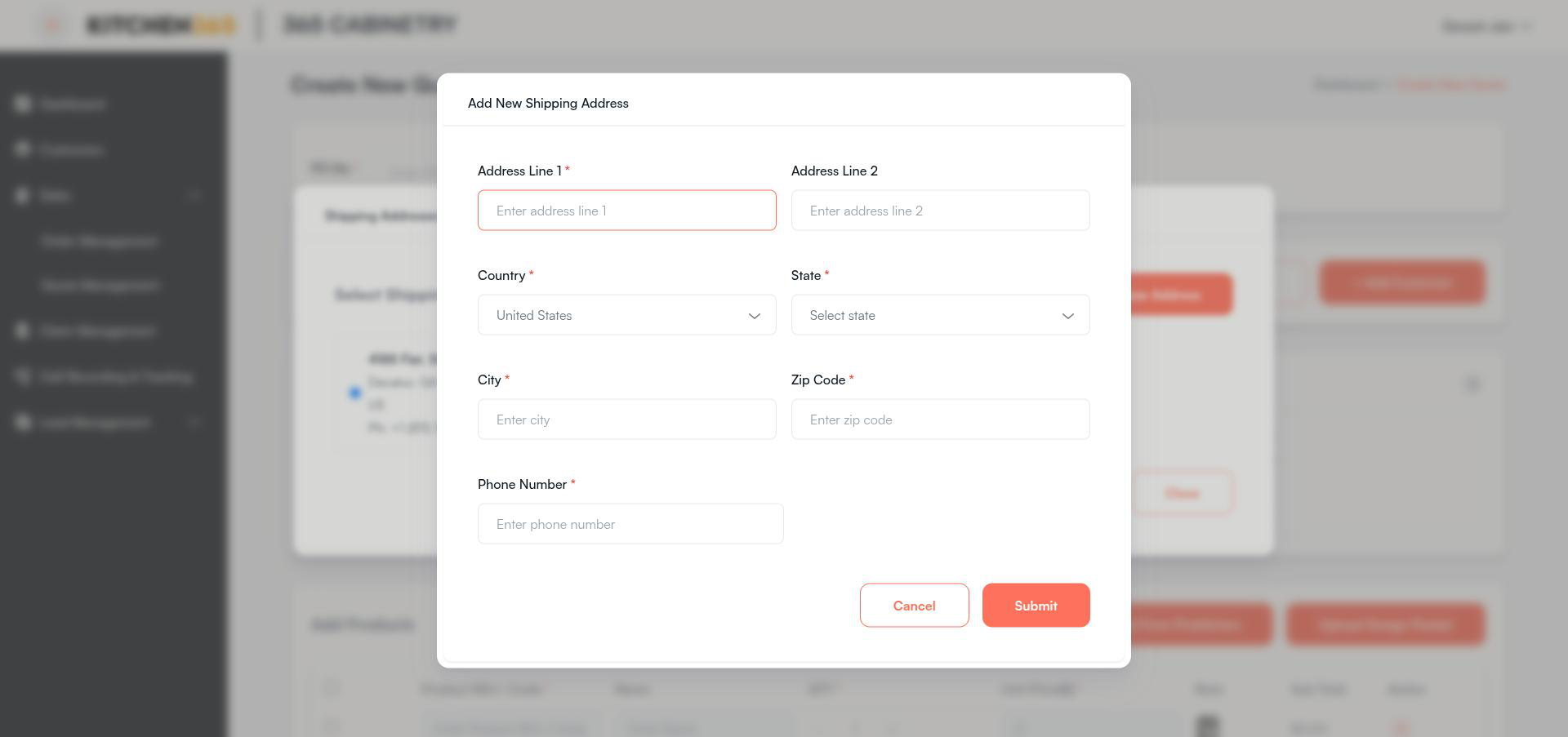 Add Shipping Address Form