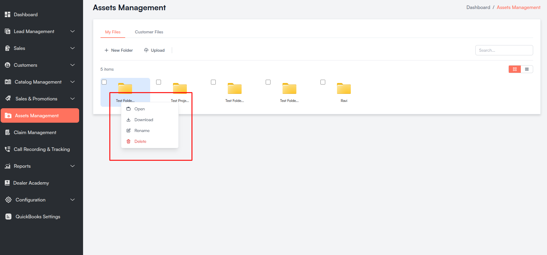 Context menu Screenshot