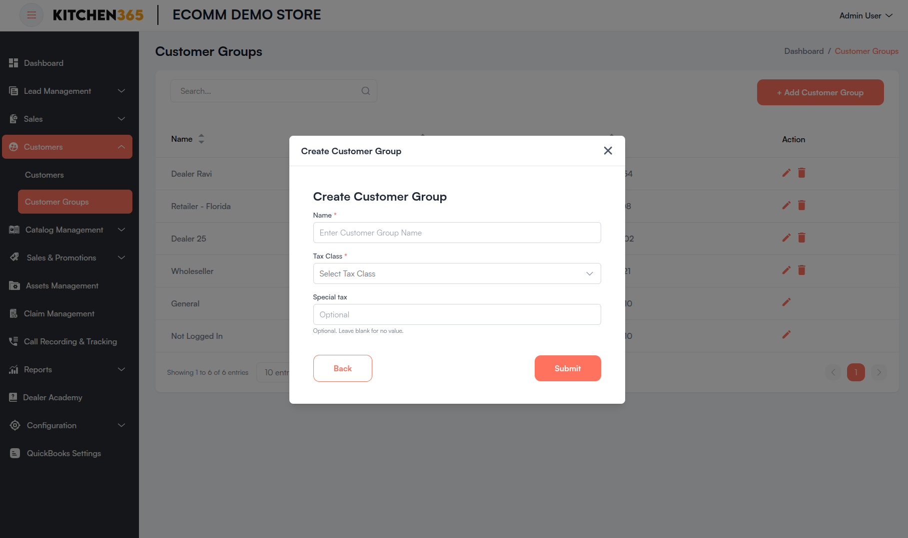 View Customer details