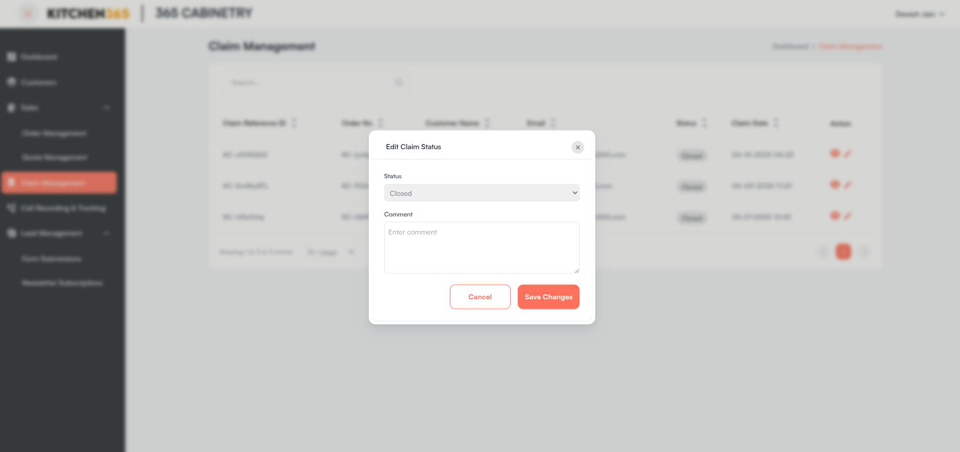 Edit Claim Screenshot