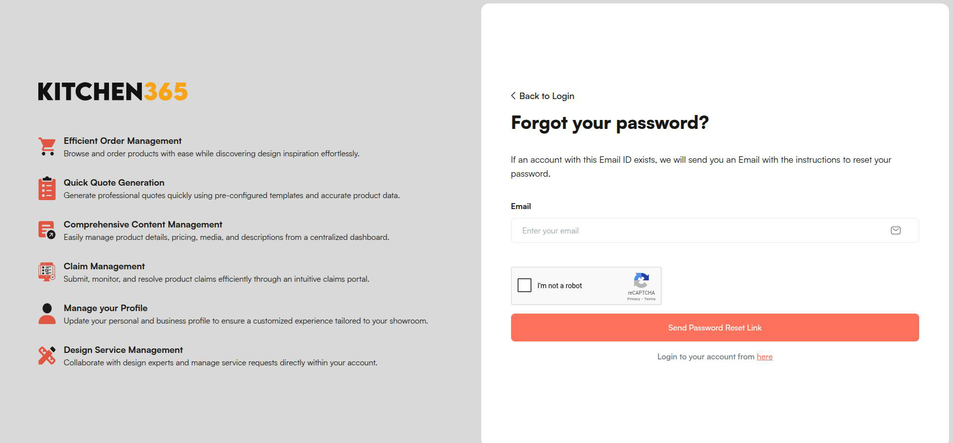 Forgot Password Screenshot