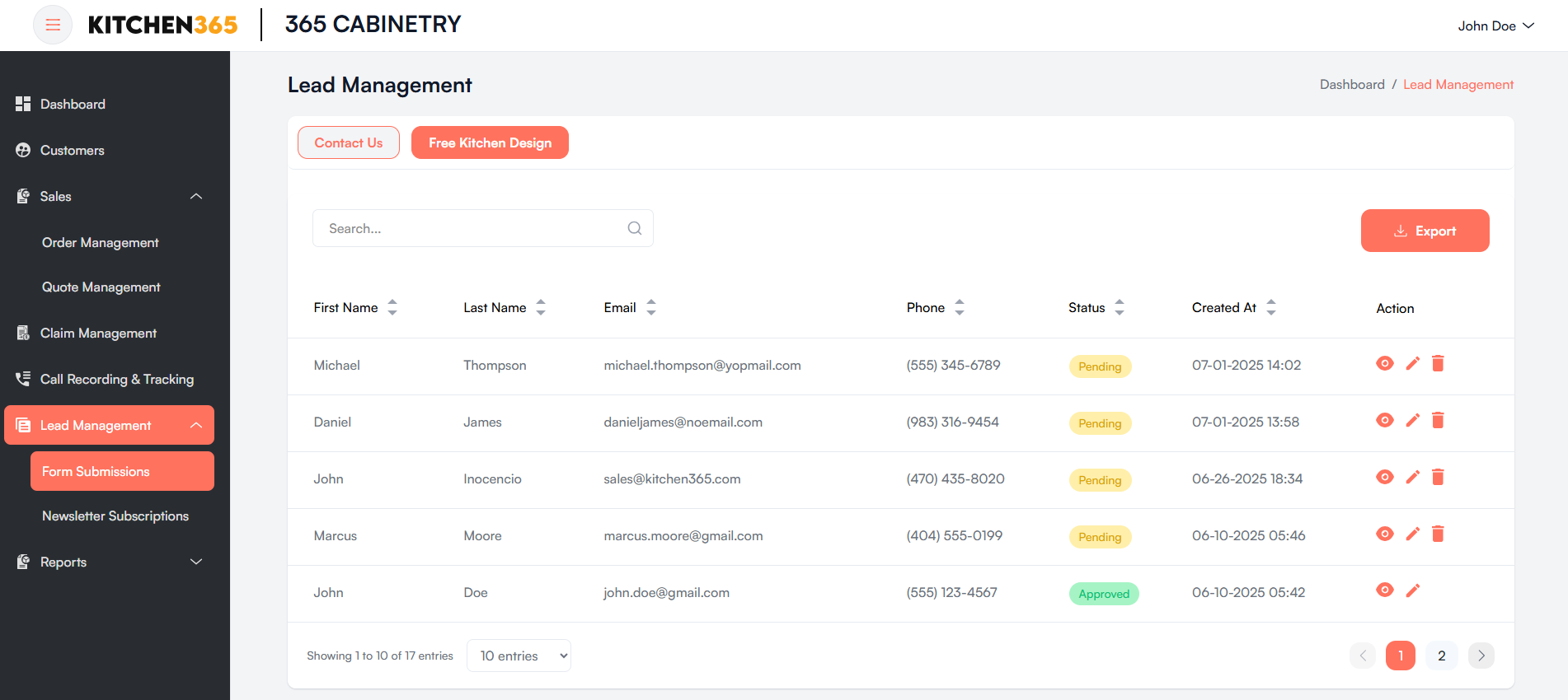 Free Kitchen Design Screenshot