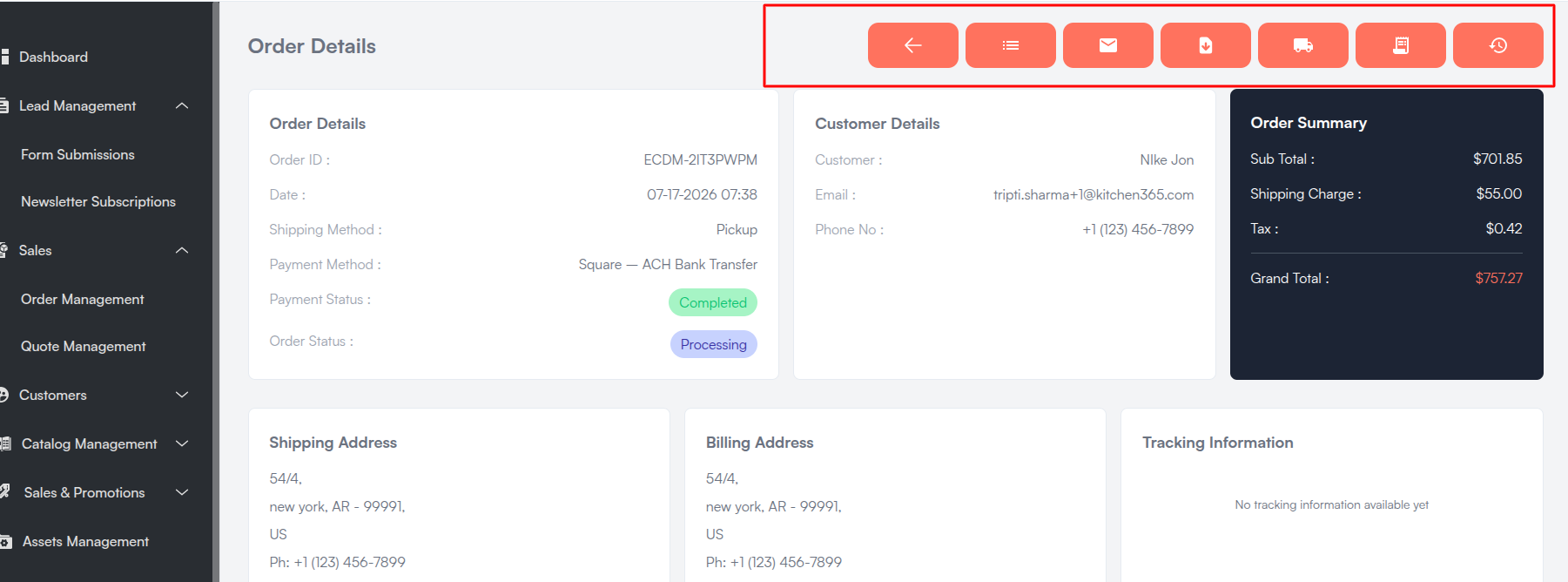 Header order Screenshot