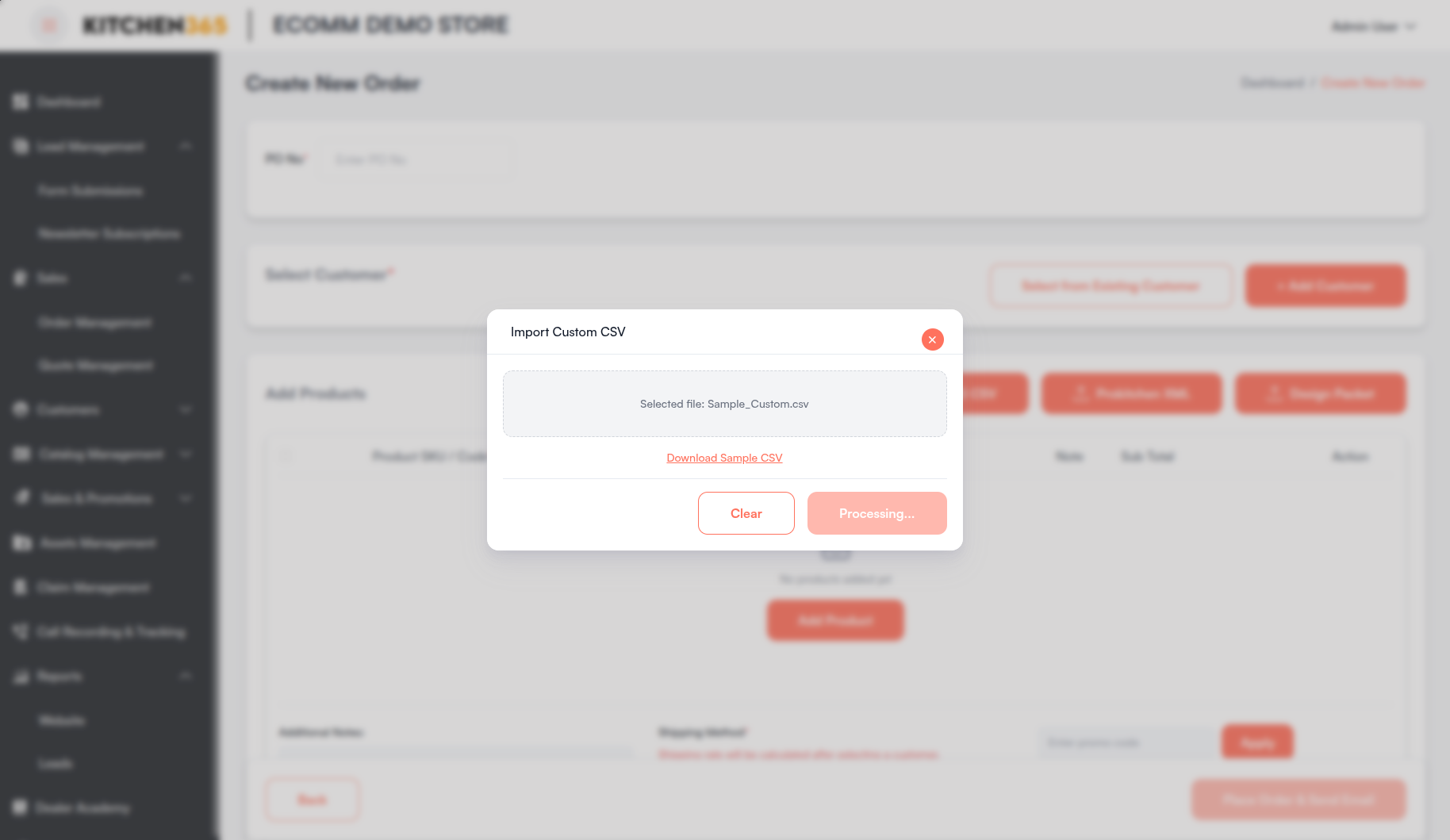 Import Custom CSV