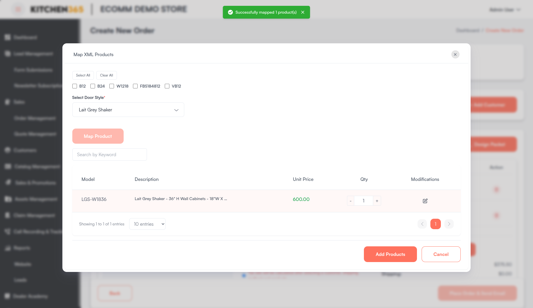 Upload from ProKitchen XML