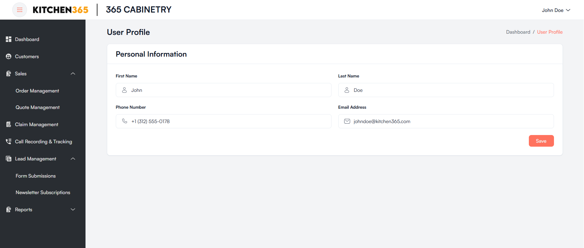 Profile details Screenshot