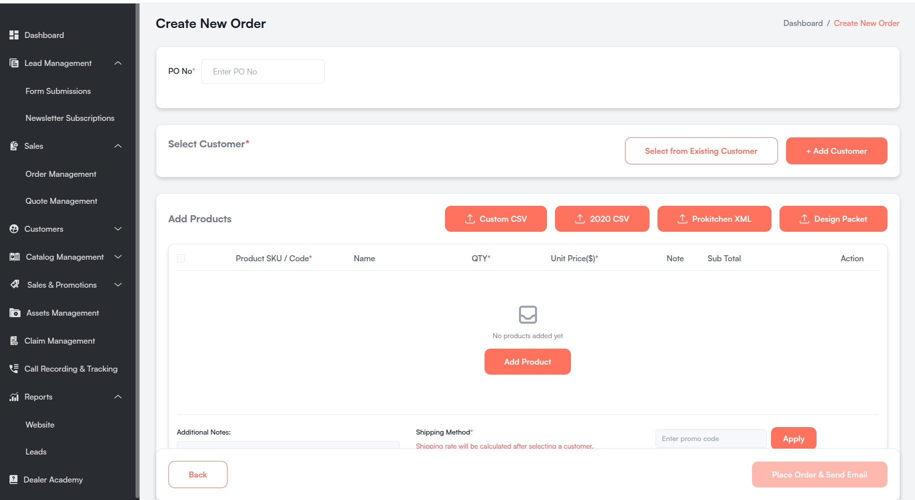 Create Quote Screenshot