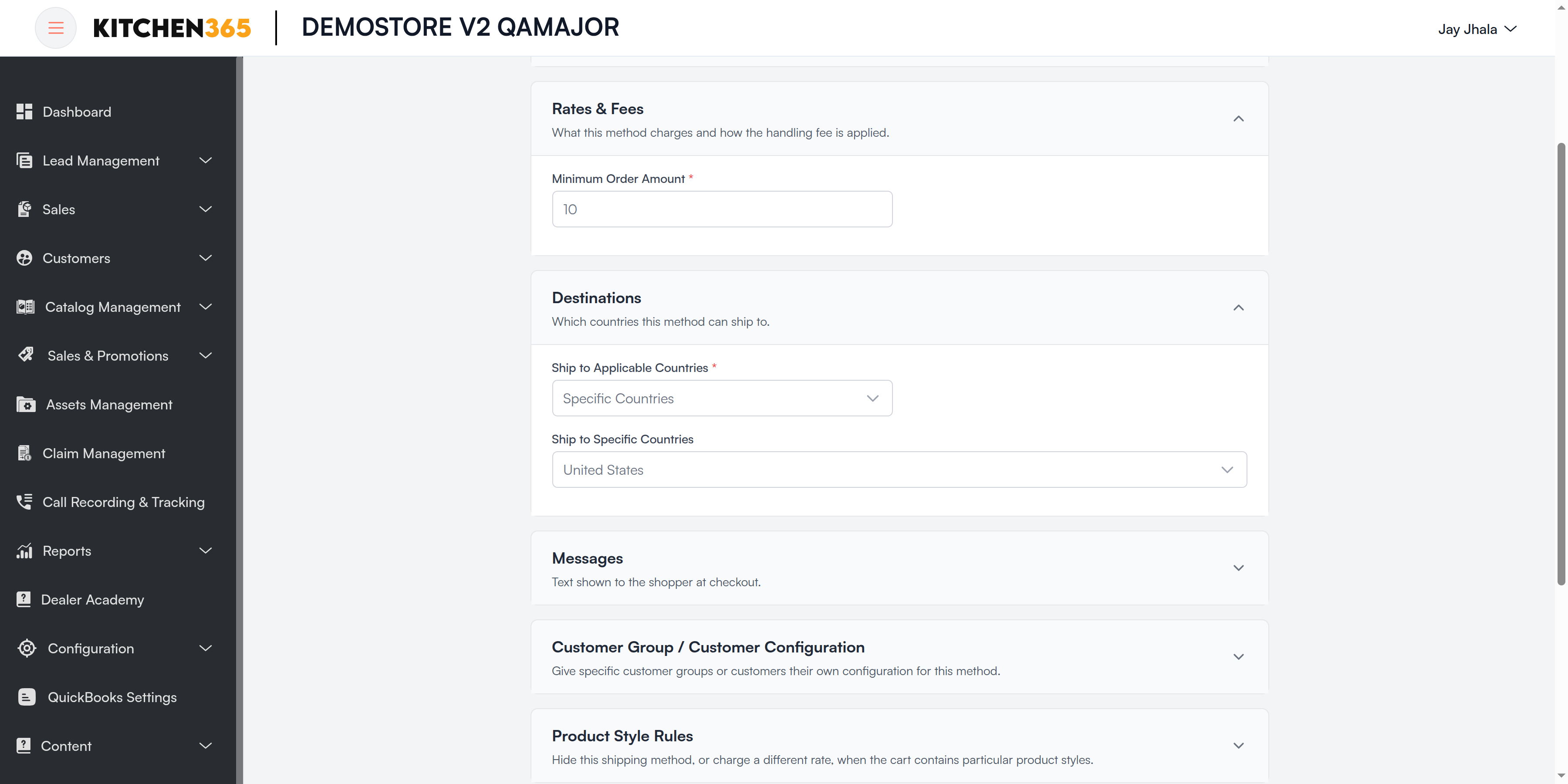 Free Shipping Rates &amp; Fees Screenshot