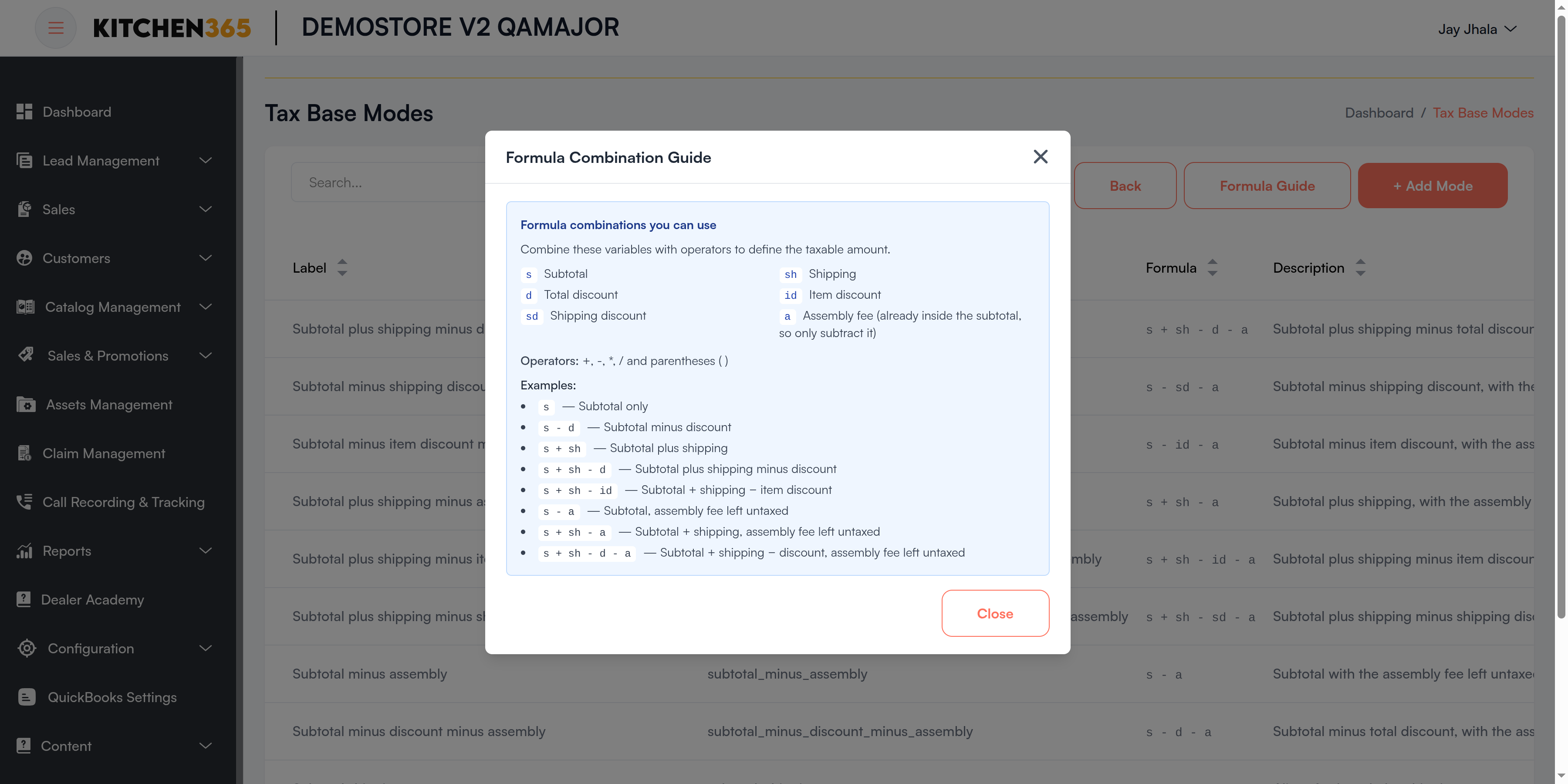 Formula Combination Guide Screenshot