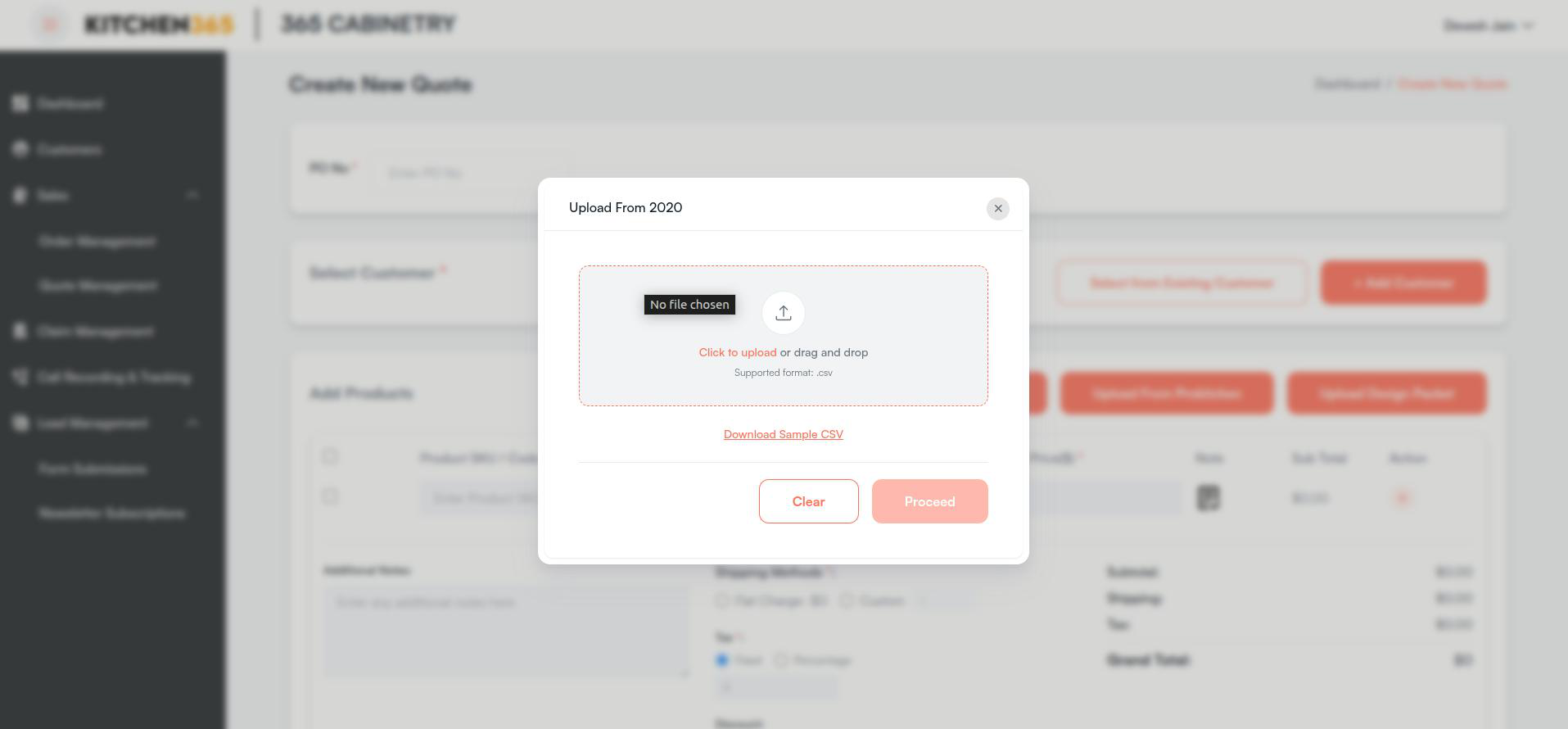 Upload from 2020 Form