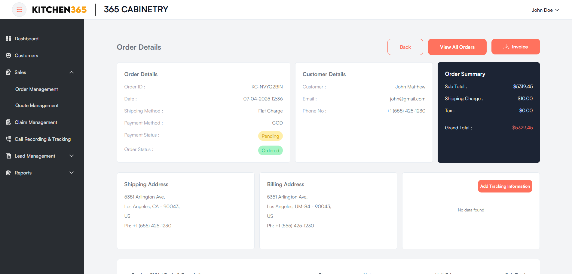 View order Screenshot 2