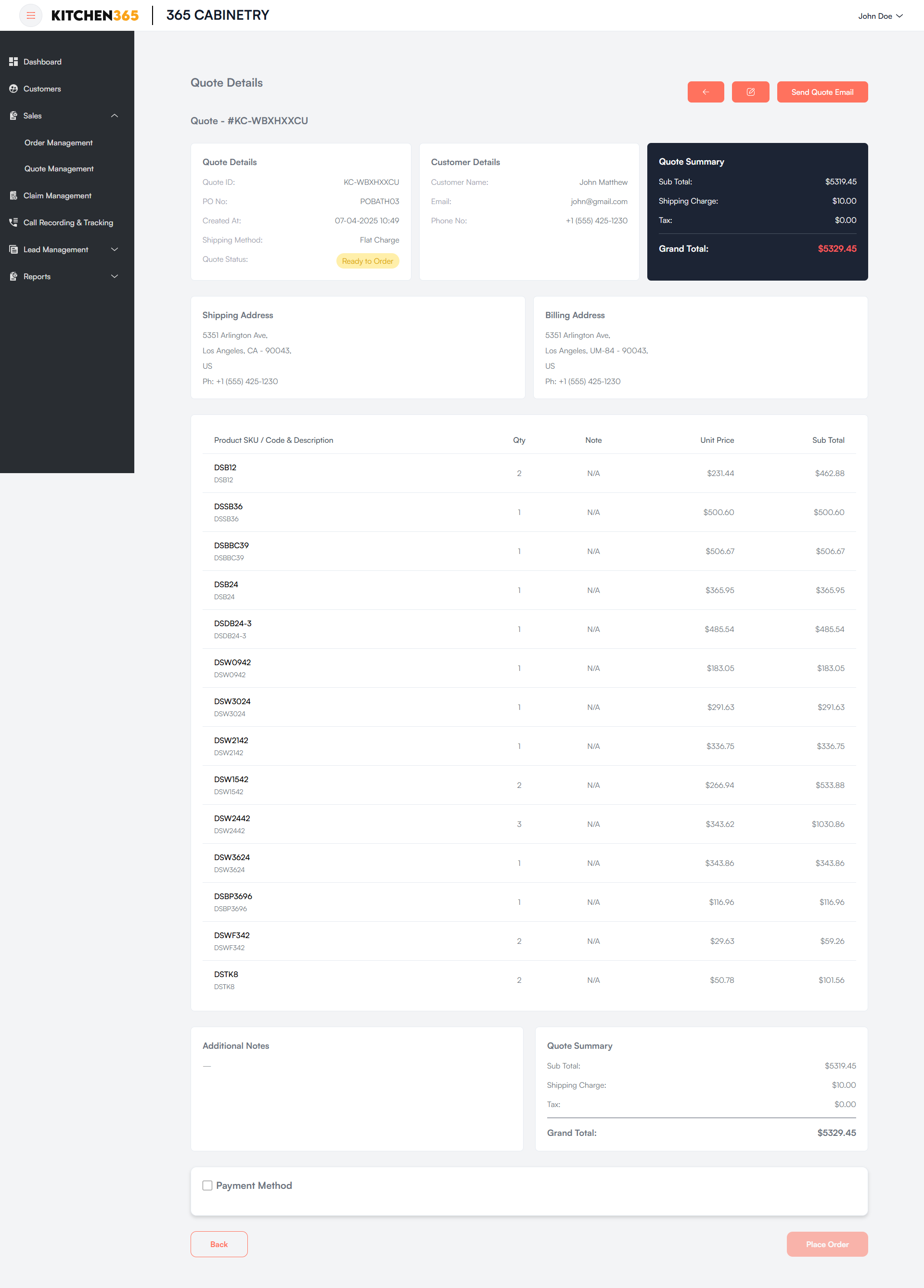 View Quote Screenshot