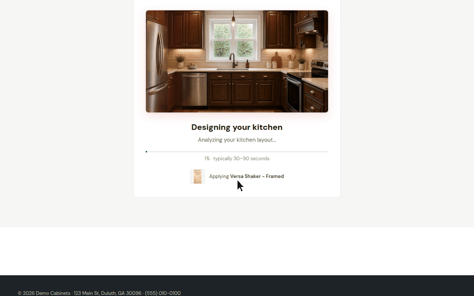 The generating screen with progress
